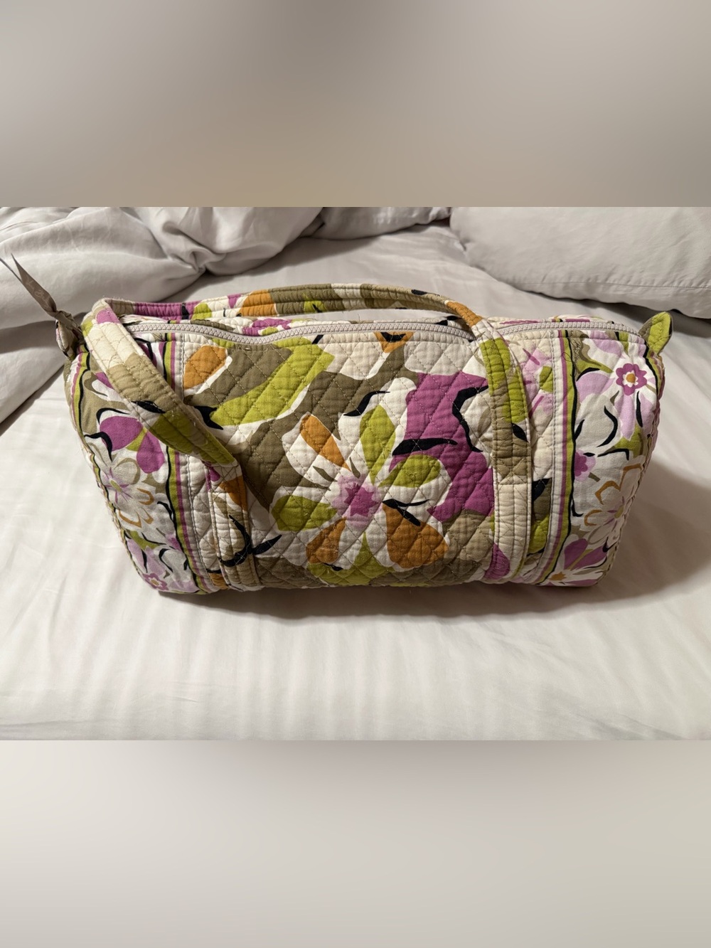 Vera Bradley Original Duffel Bag Retired Floral Print Quilted Cotton